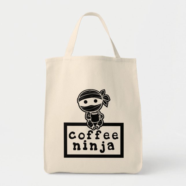 Bolso De Tela Coffee Ninja Grocery (Frente)