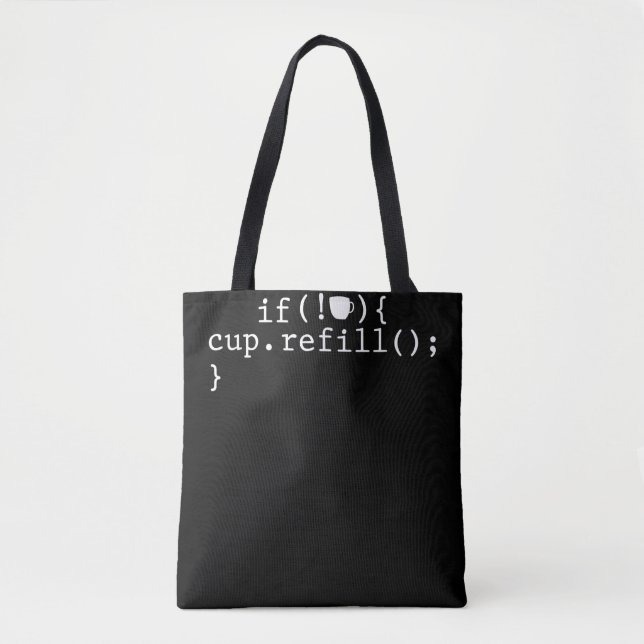 Bolso De Tela Coffee Refill Smart Coding Software Engineer (Anverso)