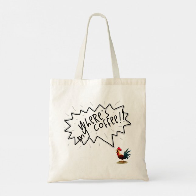 Bolso De Tela Coffee Rooster (Reverso)