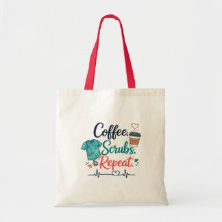 Bolso De Tela Coffee. Scrubs. Repeat.