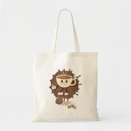 Bolso De Tela **Coffee Time – Cute Smiling Cup Steam 