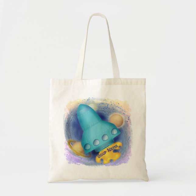 Bolso De Tela Cohete Acuático  (Frente)