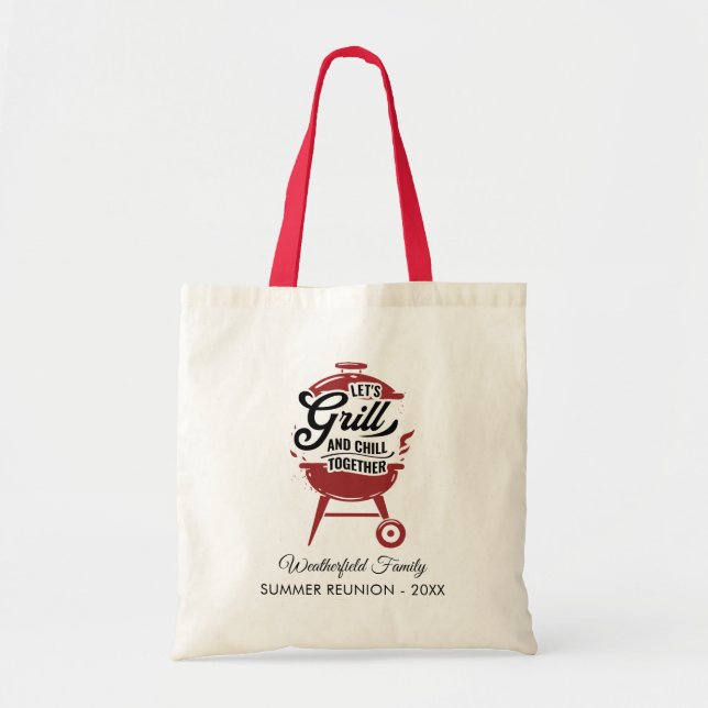 Bolso De Tela Coincidencia anual de la reunión familiar de veran (Frente)