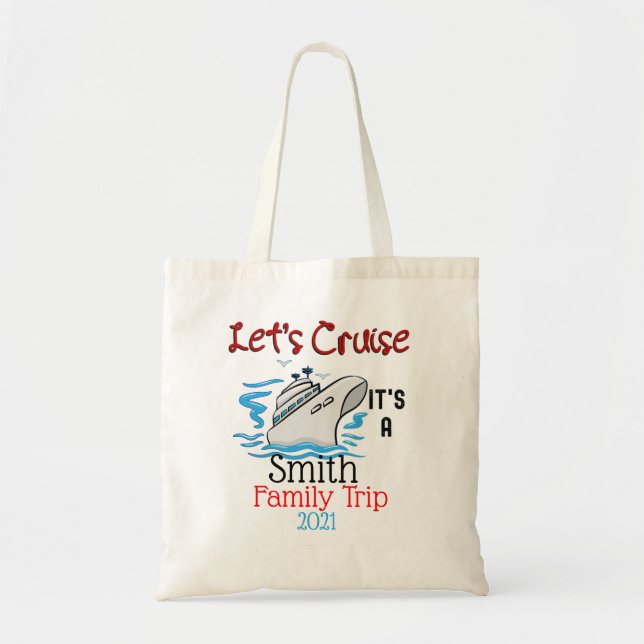 Bolso De Tela Coincidir con el grupo de cruceros de vacaciones (Frente)