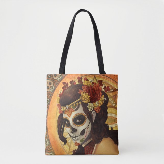 Bolso De Tela Cojín decorativo Dia De Los Muertos (Anverso)