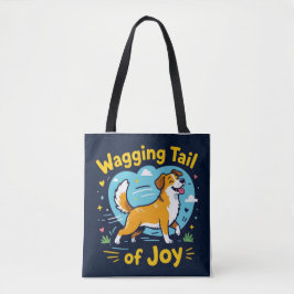 Bolso De Tela Cola que se Mueve de Alegría Amante Feliz del Perr