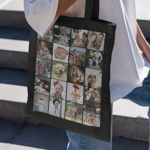 Bolso De Tela Colaje de 20 Fotos Doble Cara con Estilo