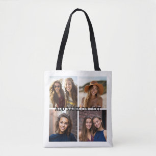 Bolso De Tela Colaje de 4 Fotos - Fondo Blanco
