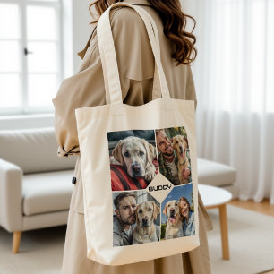 Bolso De Tela colaje de fotos de perro personalizado mascota