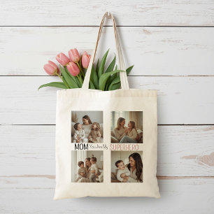 Bolso De Tela Colaje de Fotos de Superheroína Mamá Personalizado