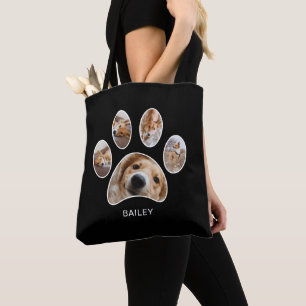 Bolso De Tela Colaje de fotos personalizadas de la huella de la 