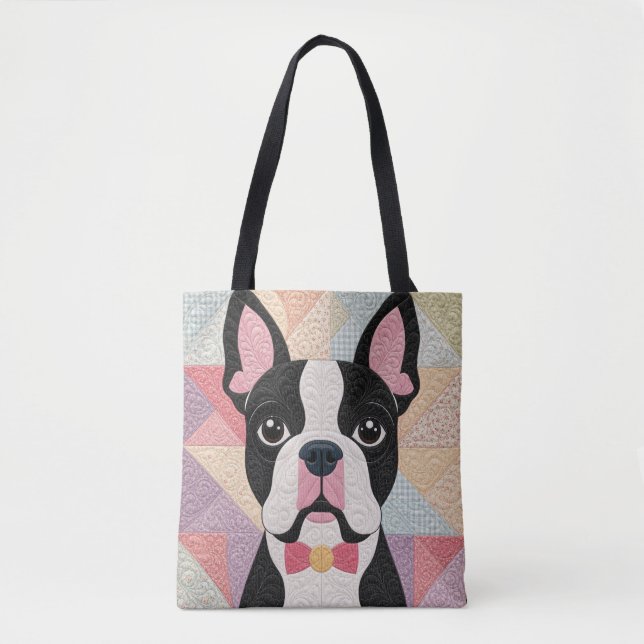 Bolso De Tela Colcha de Boston Terrier (Anverso)