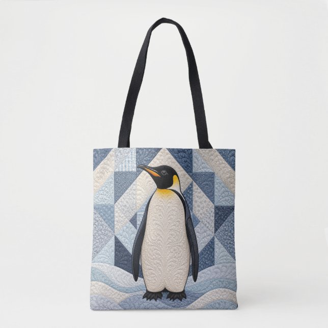 Bolso De Tela Colcha Falsa de Pingüino (Anverso)