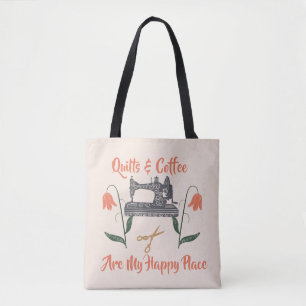 Bolso De Tela Colchas y Café Entusiasta de la Colcha