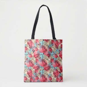 Bolso De Tela Cold Warm Watercolor Floral Geométrico