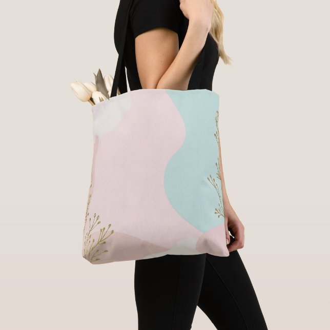 Bolso De Tela Colección Abstracta de Moda Rosa Mint (Detalle)