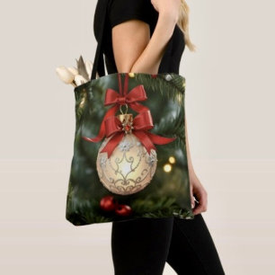 Bolso De Tela Colección de adornos de Navidad elegantes con lazo