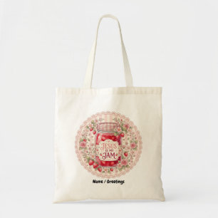 Bolso De Tela Colección de Arte Floral Vintage Strawberry Faith