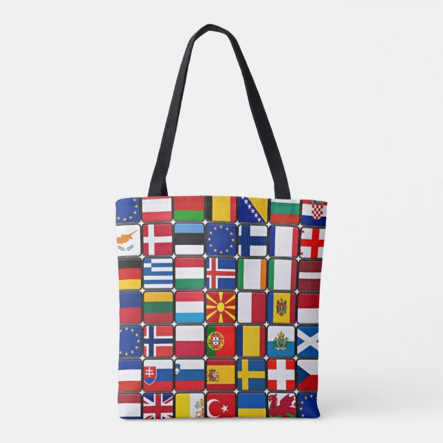Bolso De Tela Colección de banderas internacionales (Reverso)
