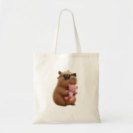 Bolso De Tela Colección de Carpincho y Oso de Peluche Rosa
