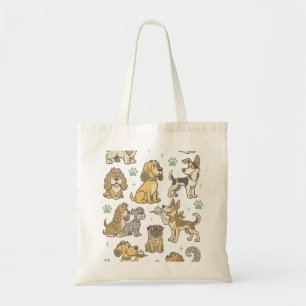 Bolso De Tela Colección de Clipart de Perros de Dibujos Animados
