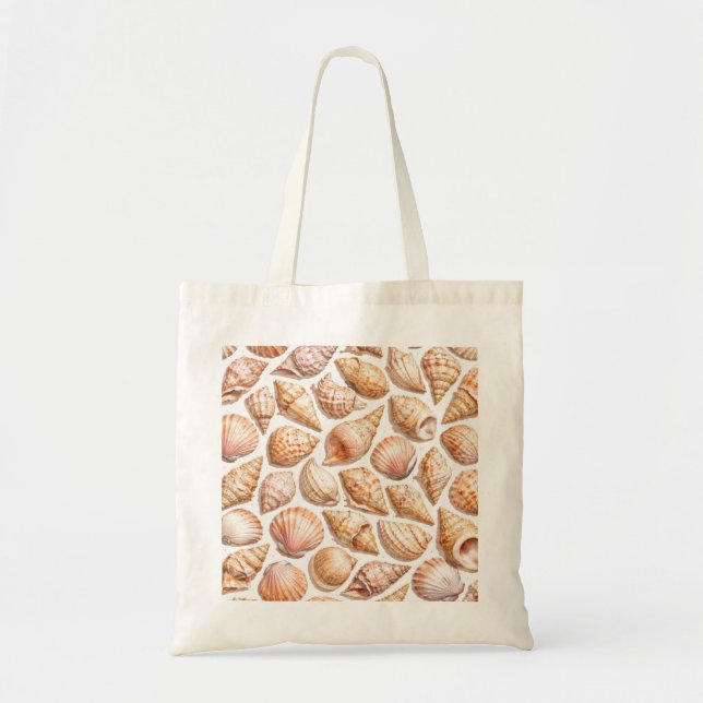 Bolso De Tela Colección de conchas marinas costeras (Frente)