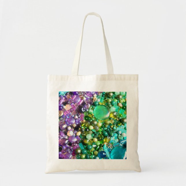 Bolso De Tela Colección de cuentas brillantes y coloridas (Frente)