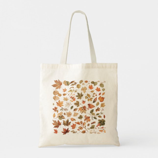Bolso De Tela Colección de hojas de otoño (Reverso)