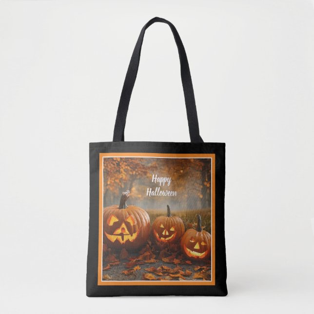 Bolso De Tela Colección de la familia de calabazas fantasmales (Anverso)