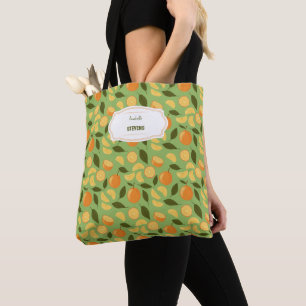 Bolso De Tela Colección de patrones de cesta de frutas - Naranja