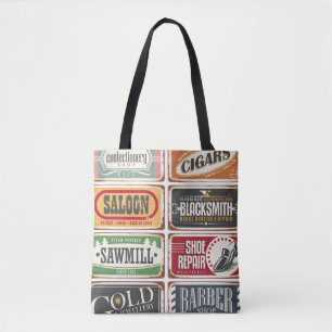 Bolso De Tela Colección de posters de tiendas de moda. Conservac