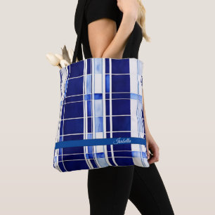 Bolso De Tela Colección de rayas modernas de la marina de verano