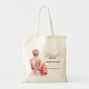 Bolso De Tela Colección de Vestido de Novia con Acuarela de Rosa