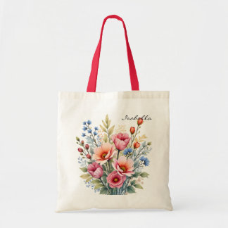 Bolso De Tela Colección Hermosa de Flores Silvestres Populares d