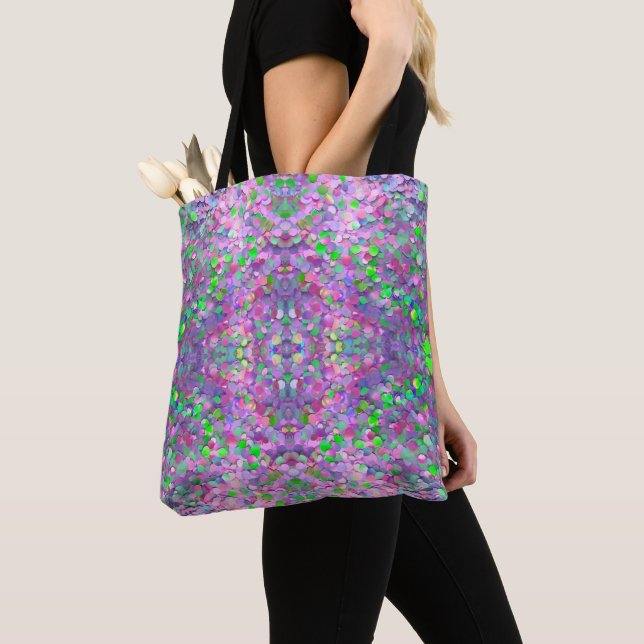 Bolso De Tela Colección holográfica moderna de Opal purpurina (Detalle)