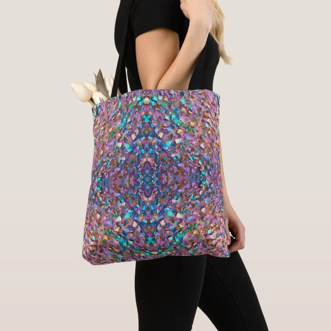 Bolso De Tela Colección holográfica opal moderna purpurina (Detalle)