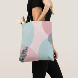 Bolso De Tela Colección moderna abstracta de rosa rubor menta