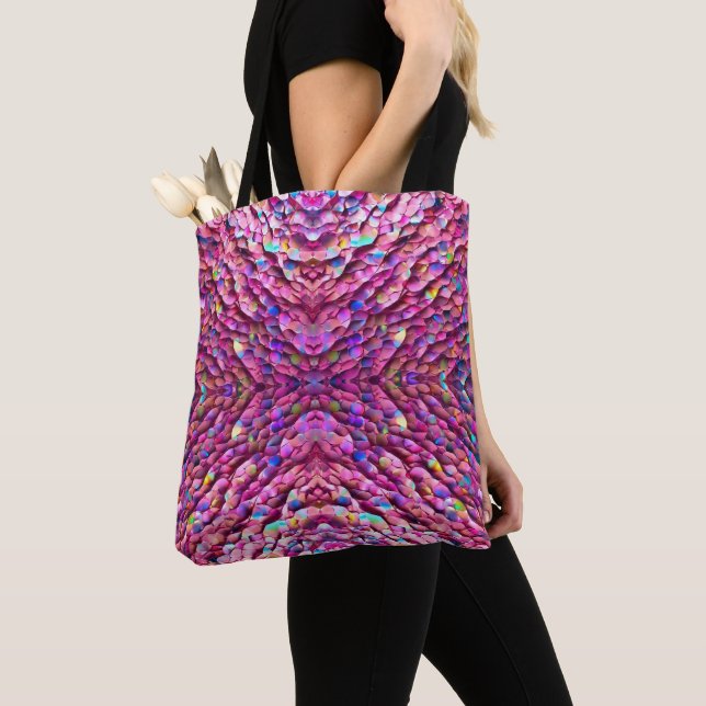 Bolso De Tela Colección popular holográfica opal purpurina (Detalle)
