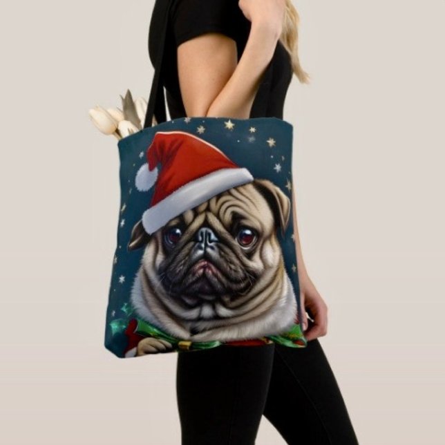 Bolso De Tela Colección Puggy Claus (Tote Bag — 100% polyester, black laminated lining 100% cotton web hand. Made in the USA.)