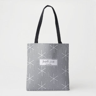 Bolso De Tela colegio de escritura geométrica de diseño personal