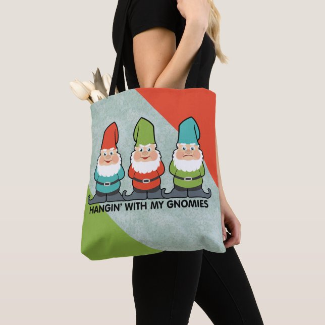 Bolso De Tela Colgando con mis amigos de gnomos (Detalle)