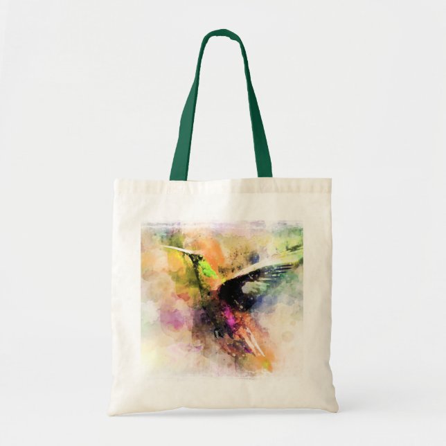 Bolso De Tela Colibrí acuarela  (Frente)