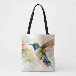 Bolso De Tela Colibrí acuarela