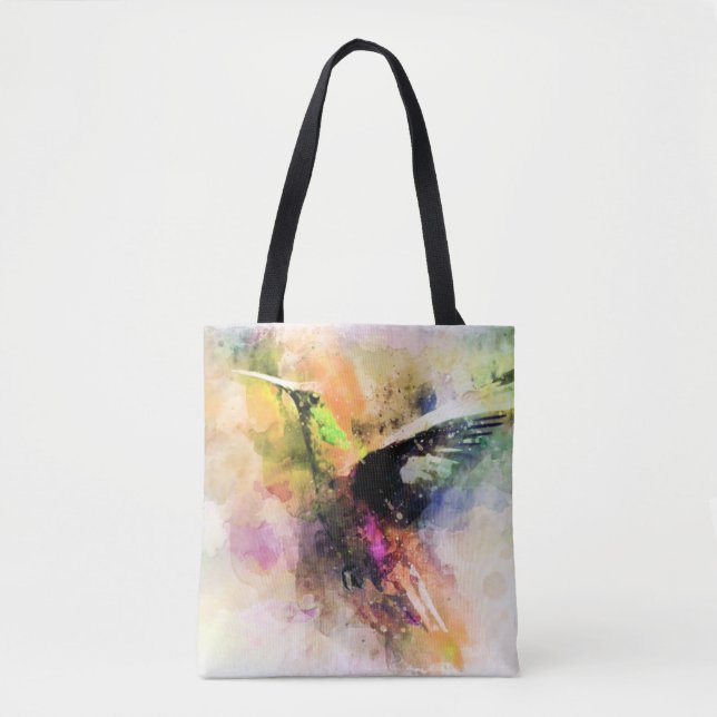 Bolso De Tela Colibrí acuarela  (Anverso)