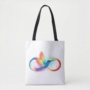Bolso De Tela Colibrí arcoiris con símbolo Infinity