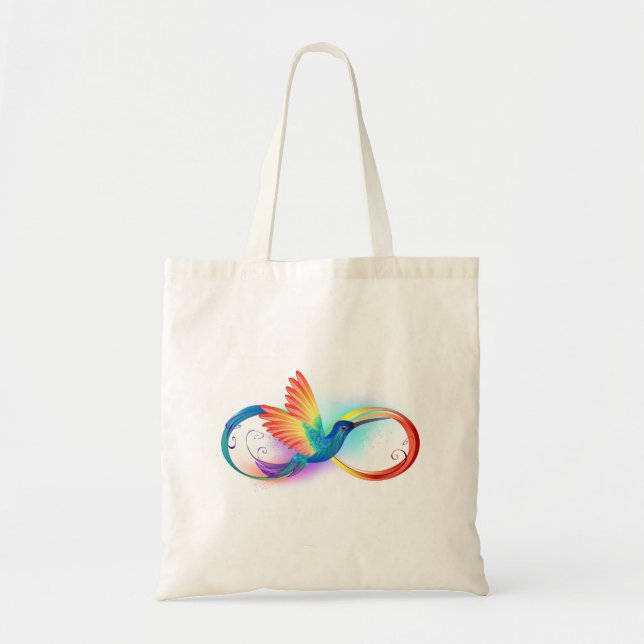 Bolso De Tela Colibrí arcoiris con símbolo Infinity (Frente)