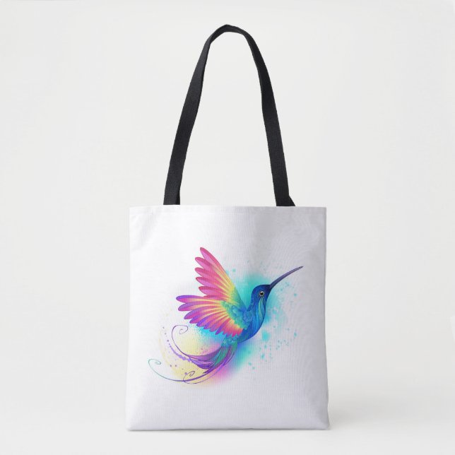 Bolso De Tela Colibrí arcoiris exótica (Anverso)