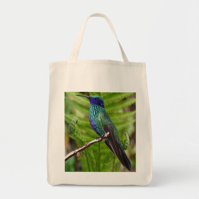 Bolso De Tela Colibrí azul hermoso (Frente)