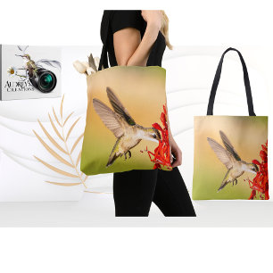 Bolso De Tela Colibrí de Garganta Rubí