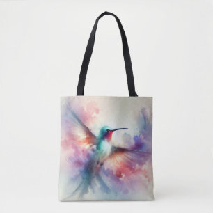 Bolso De Tela Colibrí elegante en acuarela